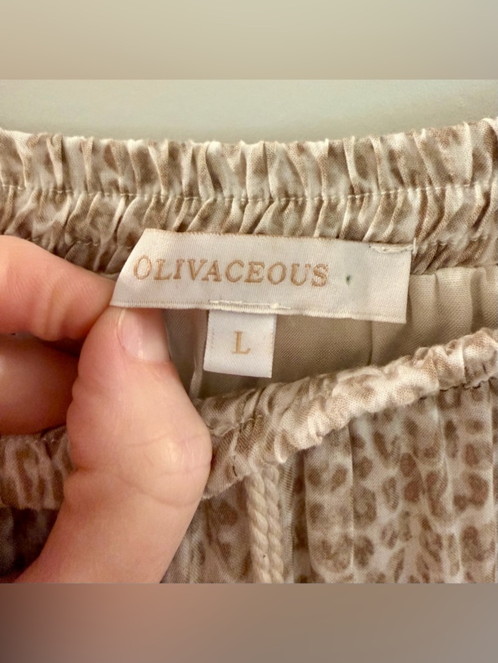 NWOT Olivaceous Boho Leopard Print Maxi Skirt with Tassel Drawstring- Size Large - Picture 2 of 8